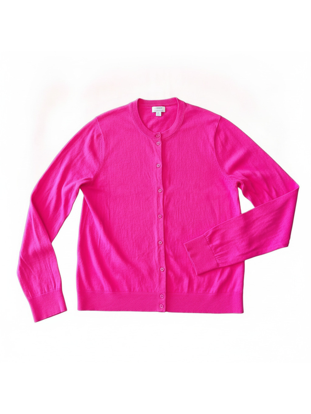 J.Crew Cardigan Sweater XL Hot Pink Cotton Classic Preppy Button Up